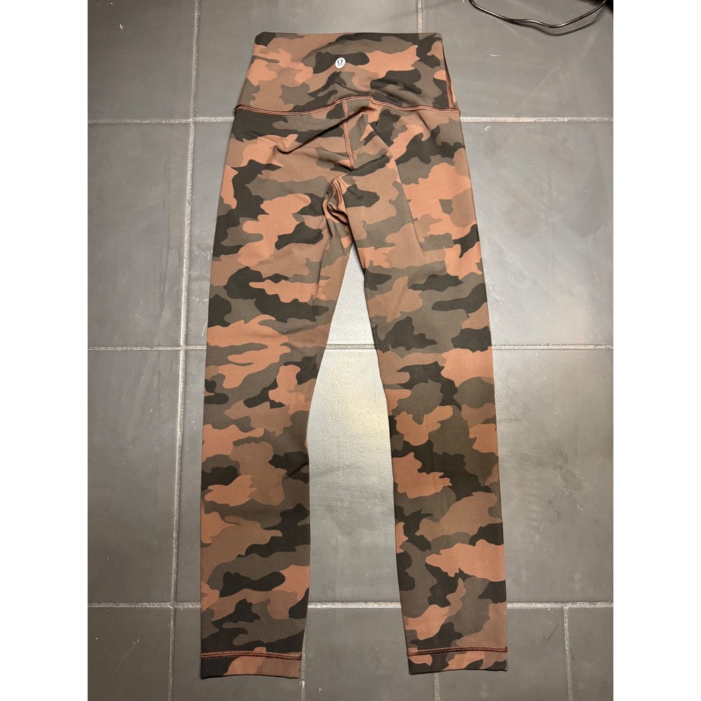 Lululemon Wunder Under High Rise 25 Heritage Camo Brown Earth Multi Leggings 2 - Picture 2 of 3